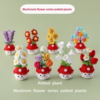 Pot Bunga Jamur Rajutan Tangan dengan Desain Jamur Cottagecore Kawaii yang Lucu untuk Hari Ibu dan Penghargaan Guru