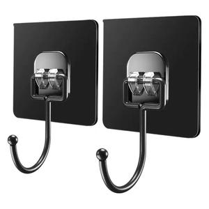 Slip Hook Plastic Black Wall Mount Hooks For Kitchen Bathroom Storage Organizing - Product Image 5