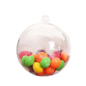 Bola acrílica transparente em forma de coração, bola de plástico de árvore de natal diy, 2cm-40cm, fábrica, atacado, 2023