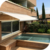 Auvent rétractable extérieur en aluminium pour jardin et balcon, commande automatique, auvent télescopique à boîtier complet, auvent électrique