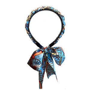 Diadema retro con cadena, diadema de tela satinada estilo corte, diadema con pinza para el pelo, lazo para el pelo, accesorio para el cabello trenzado todo en uno - Product Image 5