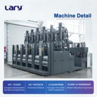 Machine de moulage par injection de caoutchouc automatique à 6 postes motorisée LRS165 1650KN 380V pour la production de semelles de chaussures, marque LARY