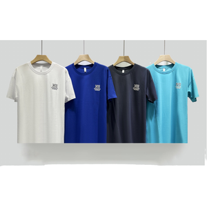 Camiseta de Hombre con Logotipo Personalizado, Cuello en V, Manga Corta, Mezcla de Algodón Peinado y Spandex, Suave y Elástica, Lisa, Blanca - Product Image 1