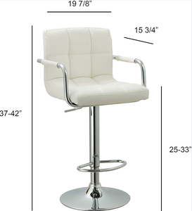 Modern <b>Adjustable</b> Swivel Arm <b>Bar</b> <b>Stool</b> with Cushion Metal Base Home <b>Bar</b> & Hotel Use - Product Image 6