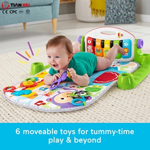 Nouveauté : Tapis d'éveil musical bleu pour bébés avec piano et activités éducatives – Tapis de jeu pour enfants - Product Image 3