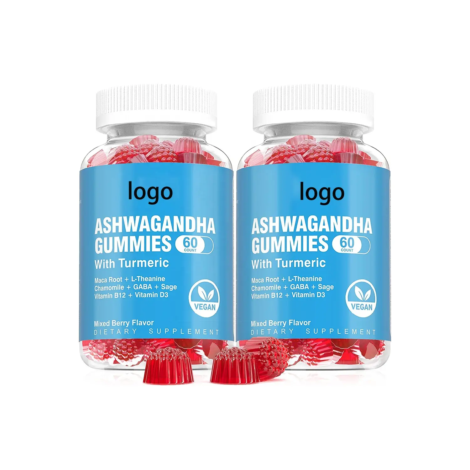 Oem ที่กำหนดเองเหนียวลูกอม Ashwaganda Gummies อาหารเสริมเพื่อสุขภาพสำหรับเพิ่มภูมิคุ้มกันและการนอนหลับที่ดี