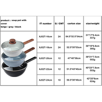 Ensemble de casseroles classiques écologiques antiadhésives avec couvercle en verre transparent et poignées en bakélite, ustensiles de cuisine en acier au carbone