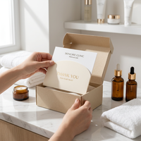 Tarjeta de Agradecimiento con Inserto de Doble Capa en Dorado Borgoña, Regalo Personalizado Premium para Miembros de Salones de Belleza, Marcas de Maquillaje y VIP