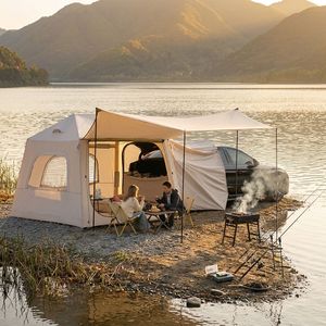 Tente de glamping gonflable connectée à la voiture avec auvent avant, personnalisable OEM, imperméable et coupe-vent, fournisseur d'usine en gros - Product Image 5