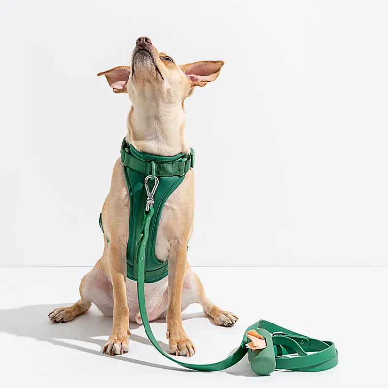 Özel tasarım su geçirmez PVC Multiuse büyük uzun halat gösterisi koşu kurşun Pet köpek kaka torbası tutucu PVC kablo demeti tasma yaka seti