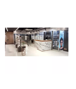 Intérieurs élégants pour salles d'exposition optiques, finition haut de gamme, design de magasin de lunettes, éclairage LED intelligent, présentoir mural pour lunettes, mobilier mural - Product Image 5