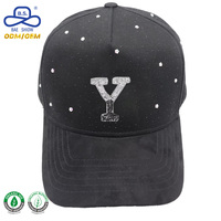 Casquettes de baseball en coton à 6 panneaux avec strass et logo personnalisé pour un style décontracté urbain – Vente en gros