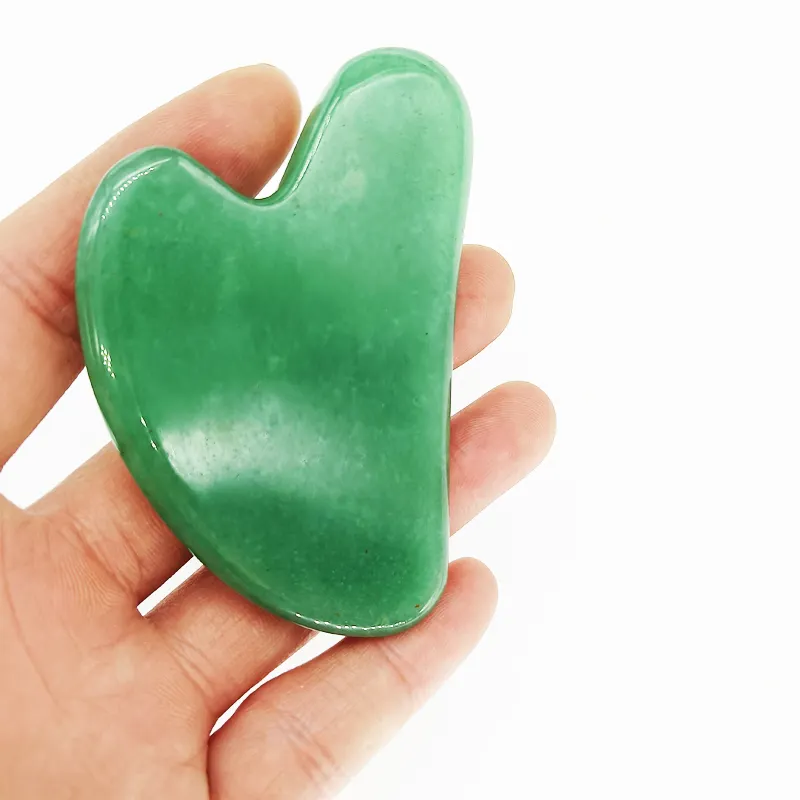 Quarzo rosa gua sha a forma di cuore gua sha giada pietra raschiatura strumento di massaggio gausha cristallo rosa guasha