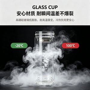 Pst Double Wall Borosilicate Glass Cup With Filter Heat Resistant Business Gift Customizable Logo - Product Image 5