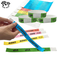 Bracelet en papier imprimé pour fête du Festival avec logo personnalisé bon marché Bracelet étanche auto-adhésif jetable Bracelet Pulsera Tyvek