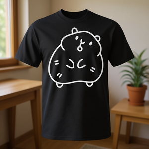 Camiseta minimalista con diseño de conejillo de indias, color negro, unisex, talla para adultos - Product Image 3