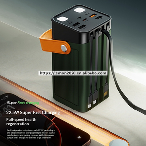 Power Bank Multifunzionale da Esterno con Batteria Li-Polymer 80000mAh, <span class=keywords><strong>Ricarica</strong></span> Rapida PD 22.5W, Cavi Integrati, 4 USB, Type-C, Display LED e Supporto - Product Image 5