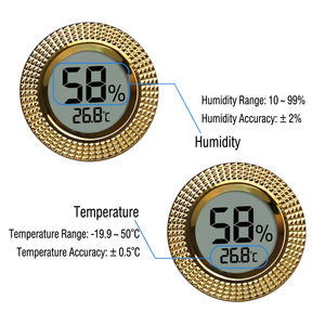 Thermo-hygromètre numérique intégré pour boîte à cigares, armoire à vin, sac humidificateur - Product Image 4