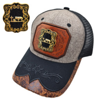 Gorra de camionero de malla Richardson con diseño de caballo de cobre 3D unisex, bellamente bordada, estilo vaquero occidental para pesca de moda en la playa