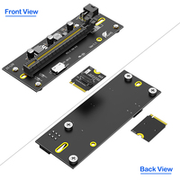 Kartu Riser M.2 ke PCIe4.0 ATX 6Pin Power Supply M2 NVME 2230 PCI Express X16 SFF-8611/8612 Kabel Ekstensi untuk Desktop Tersedia