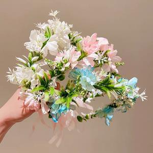 <span class=keywords><strong>Couronne</strong></span> de <span class=keywords><strong>fleurs</strong></span> artificielles multicolores, bandeau pour cheveux, accessoires de cheveux pour <span class=keywords><strong>mariage</strong></span> et fête, pour femmes et filles, décoration de cheveux de style bohème - Product Image 2