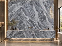 Dalles de marbre gris Bardiglio pour revêtements de sol de hall, îlots de cuisine, murs de douche, crédences, escaliers, carreaux de sol, plans de travail de salle de bain