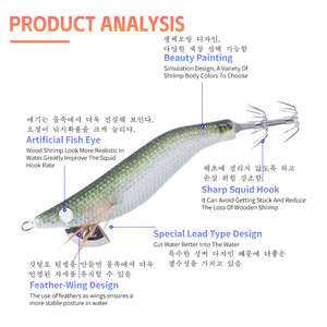 Señuelo de Pesca HOWELL para Calamar tipo Egi Camarón 3.8g/5.2g/7g Anzuelo Plástico ABS para Peces de Agua Dulce Trucha y <span class=keywords><strong>Besugo</strong></span> - Product Image 2