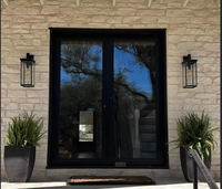 Porte française en aluminium JUNYAO Design, personnalisable, à contrôle solaire, équilibrée en termes de luminosité, confort toute l'année, conforme NFRC, pour projets commerciaux