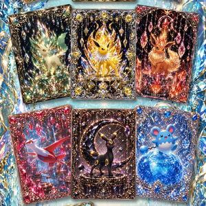 Cartes à collectionner en métal Pokémon Anime, Boîte de 100 cartes gradées, Boîte mystère Broken Diamond, Impressions d'art Giclée, Cadeau, Vente en gros - Product Image 5