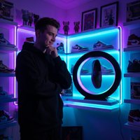 Support de présentation de chaussures flottant avec télécommande et lumière LED 16 couleurs
