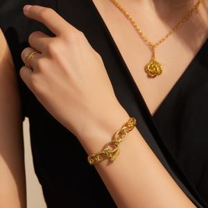 Pulsera de Cadena de Eslabones de Moda, Acero Inoxidable 316L, Chapado en Oro PVD, Sostenible y Resistente - Product Image 3