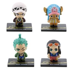 Juego de 12 piezas figuras de Anime japonés juguetes de cápsula lindo Luffy Zoro Trafalgar Sanji Nami figuras de acción - Product Image 2