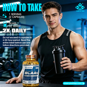 Capsules d'acides aminés BCAA de qualité sportive en gros 2:1:1 – Soutien quotidien pour l'entraînement des athlètes et des culturistes – En stock – 240 capsules - Product Image 6