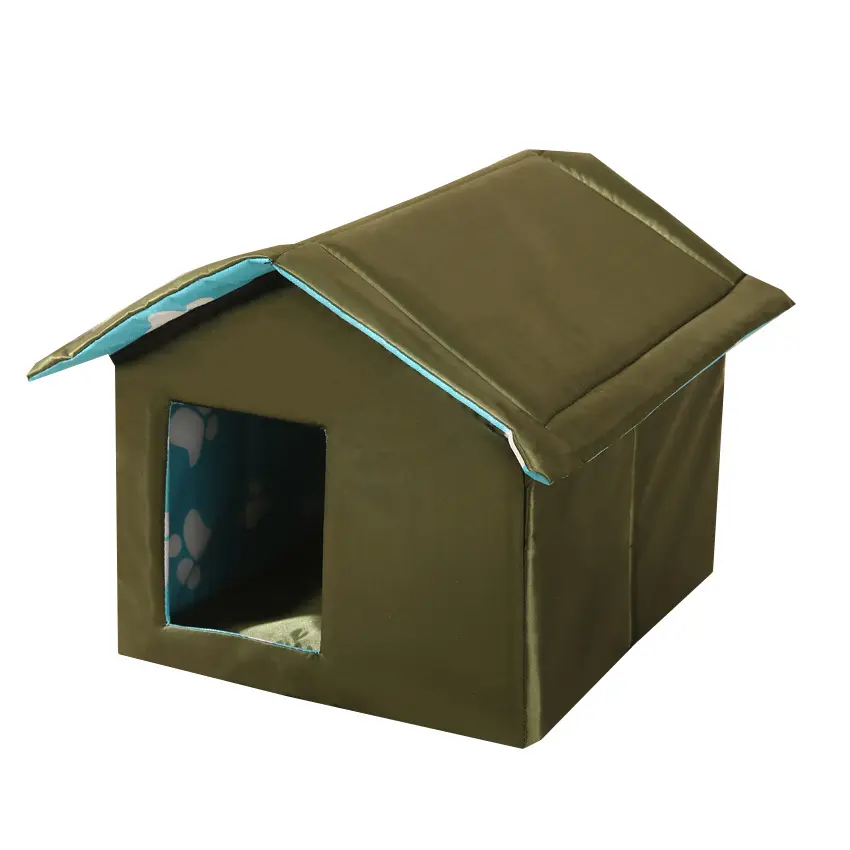 Oxford Tecido Stray Outdoor Cat Dog House Pet Kennel Tent Dog Cage Villa Folding Cat Entrega Quarto gaiola