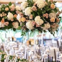 Centres de Table Floraux de Mariage Personnalisés, Composition de Fleurs Artificielles en Soie pour Décoration de Scène de Mariage