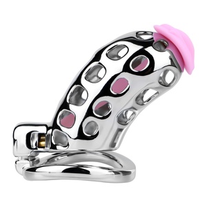 Jaula de Castidad de Acero Inoxidable FRRK 304 con Catéter, Candado para Pene, Jaula para Pene, Juguetes Sexuales Fetichistas, Dispositivo de Castidad Metálico para Hombres - Product Image 4