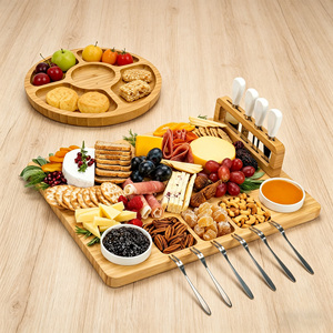 Ensemble de planches à charcuterie en bambou, grande <span class=keywords><strong>planche</strong></span> à découper pour charcuterie et fromage, plateau de service - Product Image 1