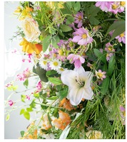 Arche florale de mariage en fleurs artificielles en soie NINI, faite à la main, vente en gros, conception personnalisée, décoration événementielle, fournisseur d'usine, commande en gros