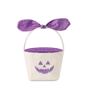 Panier à bonbons Halloween en toile à carreaux motif citrouille pour déguisement de citrouille, idéal pour la décoration d'Halloween - Grande Vente - Product Image 1