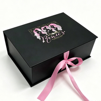 Großhandel Individuelles Logo Geschenk-Magnetbox aus Karton für Haarverlängerungen Verpackung mit Satineinlage für Kosmetik und Make-up-Pinsel