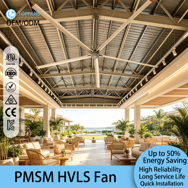 HVLS 16ft Ceiling Fan with ETL Certificate - IE5 PMSM Motor, Industrial Barn & Warehouse Cooling Fan