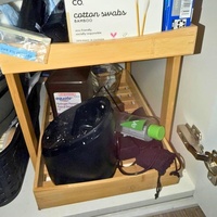 Organisateur et rangement sous évier en bois, étagère coulissante sous armoire, support de salle de bain, rangement gain de place