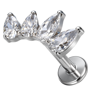 <span class=keywords><strong>Piercing</strong></span> <span class=keywords><strong>de</strong></span> <span class=keywords><strong>titanio</strong></span> ASTM-F136 con rosca interna, diseño <span class=keywords><strong>de</strong></span> racimo <span class=keywords><strong>de</strong></span> circonitas marquise, para tragus, hélix, labret <span class=keywords><strong>de</strong></span> base plana y <span class=keywords><strong>piercing</strong></span> <span class=keywords><strong>de</strong></span> <span class=keywords><strong>nariz</strong></span>. - Product Image 2