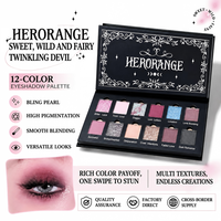 Mehrfarbige Metallic Matte Perlglanz-Puder Lidschatten-Palette 12-Farben Hochpigmentiert Wasserfest Make-up Versandfertig Großhandel
