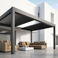 Pergola de luxe en aluminium thermolaqué avec toit à lames orientables, abri extérieur résistant à l'eau pour jardin