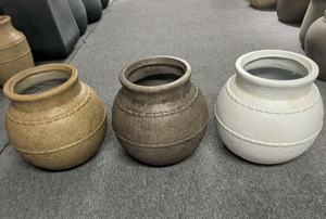 Nuevo producto de decoración del hogar montado en el suelo de estilo chino-<span class=keywords><strong>Maceta</strong></span> de <span class=keywords><strong>barro</strong></span> de magnesio en forma de cilindro redondo creativo - Product Image 6