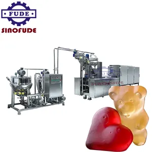 Sinofude confectionery machine manufacture/continuous vacuum cooker for candy machine/jelly line cutting machine candy