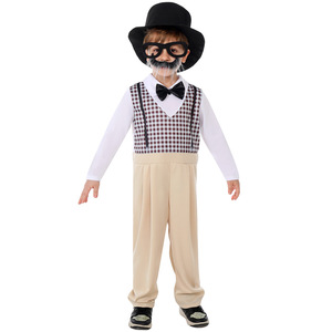 Niños niños pequeños 100 Día de la escuela disfraz centenarios abuelo caballero anciano disfraz Cosplay disfraces - Product Image 3