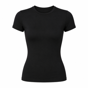 Abbigliamento Yoga di Marca Famosa per Donne, T-shirt Traspirante Aderente a Maniche Regolari per Allenamento Pilates - Product Image 1