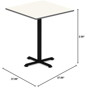 Alera ALETTSQ36WG Plateau de table réversible en stratifié 35,38 po. W X 35,38 pouces Table à manger carrée blanche/grise D - Product Image 1